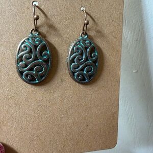 Elegant Antiqued Finished Copper Swirl Earrings
